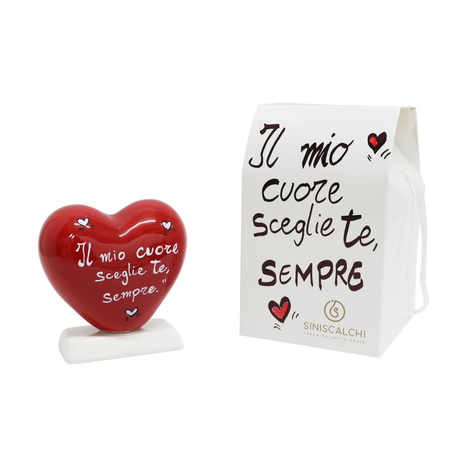 Cuore Rosso 10cm con Scatola Personalizzata