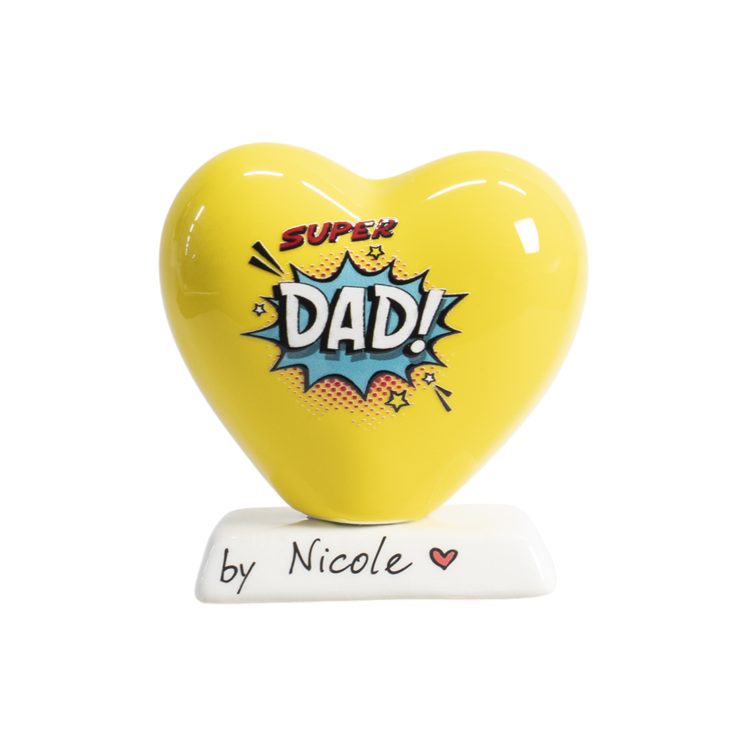 Cuore 10cm con base Super Dad