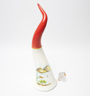 Corno in Ceramica dipinto con Golfo di Napoli - Siniscalchi Ceramics
