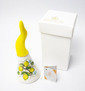 Corno in Ceramica dipinto con Limoni - Siniscalchi Ceramics
