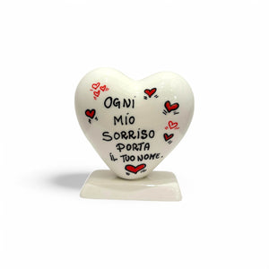 Cuore Bianco Personalizzato 10cm - Siniscalchi Ceramics