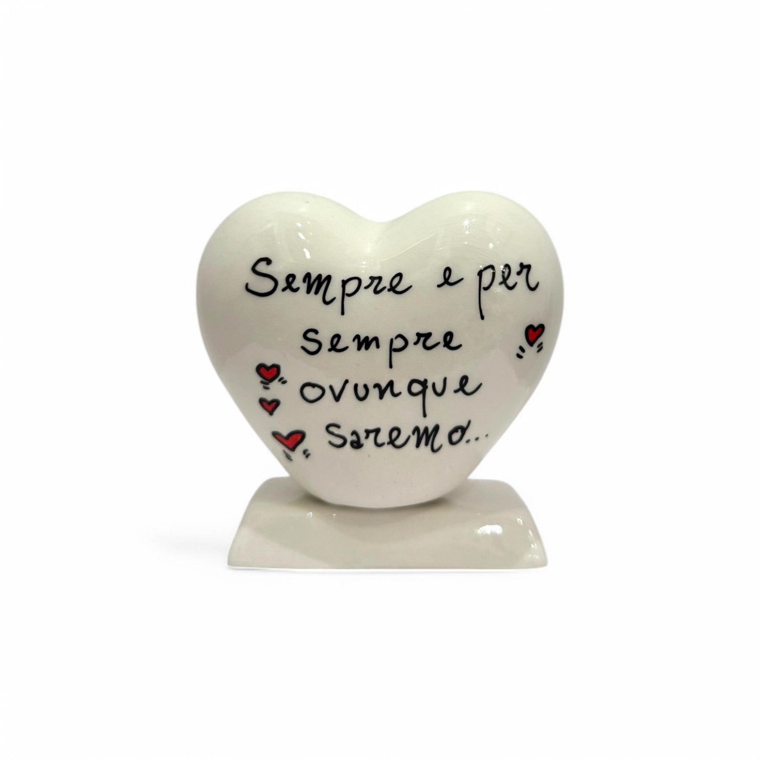 Cuore Bianco Personalizzato 10cm - Siniscalchi Ceramics