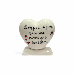 Cuore Bianco Personalizzato 10cm - Siniscalchi Ceramics