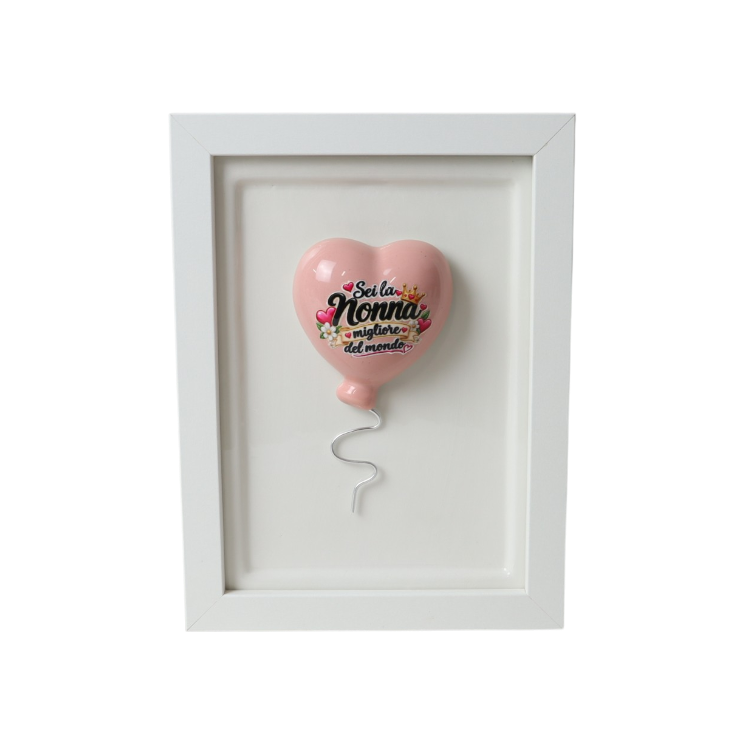 Cornice Regalo con Cuore Rosa per la Nonna