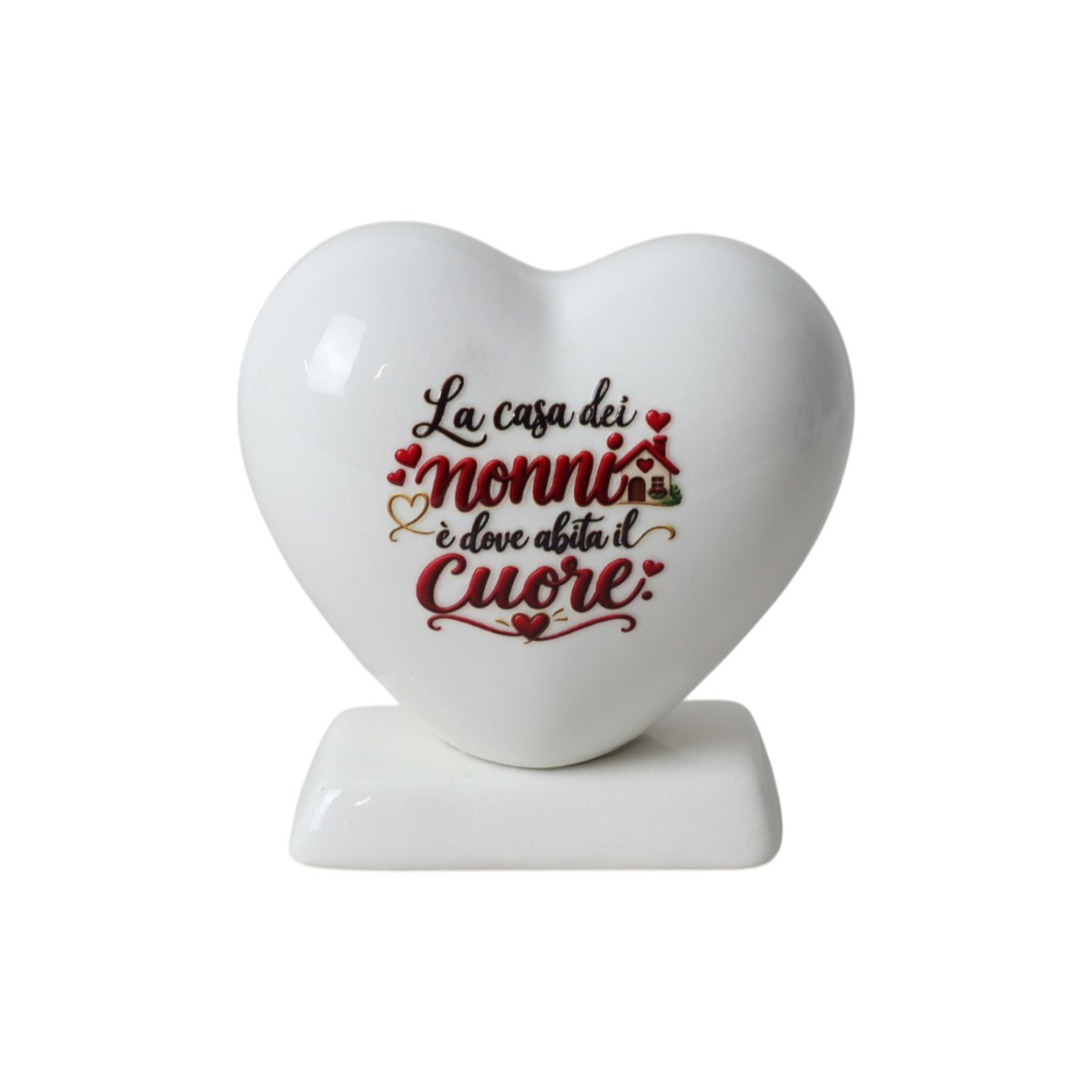 Cuore 10cm con base per i Nonni