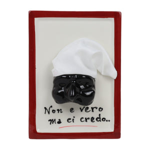 Quadretto in Ceramica con Maschera di Pulcinella - Siniscalchi Ceramics