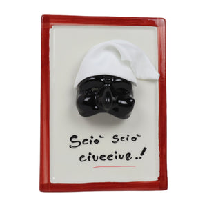 Quadretto in Ceramica con Maschera di Pulcinella - Siniscalchi Ceramics