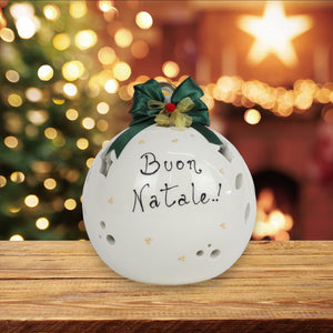 Pallina di Natale Bianca 22cm - Siniscalchi Ceramics
