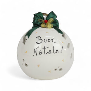 Pallina di Natale Bianca 22cm - Siniscalchi Ceramics