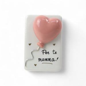 Quadretto con Cuore Rosa - Siniscalchi Ceramics