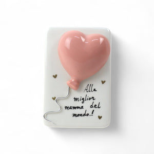 Quadretto con Cuore Rosa - Siniscalchi Ceramics