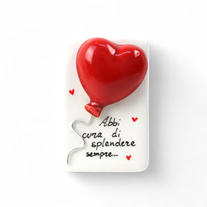 Quadretto con Cuore Rosso - Siniscalchi Ceramics