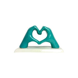 Mani a Cuore Acquamarina con base - Siniscalchi Ceramics