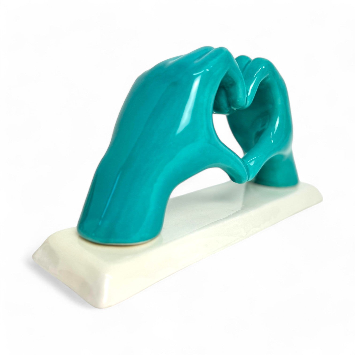 Mani a Cuore Acquamarina con base - Siniscalchi Ceramics
