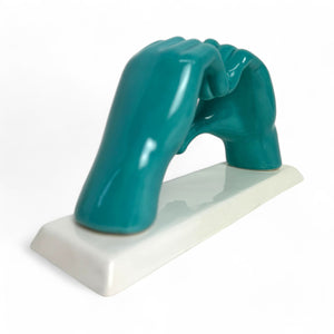 Mani a Cuore Acquamarina con base - Siniscalchi Ceramics