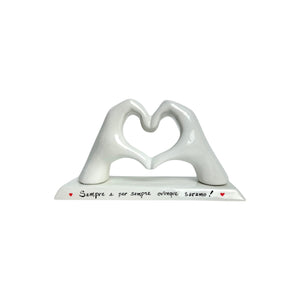 Mani a Cuore Bianco con base - Siniscalchi Ceramics