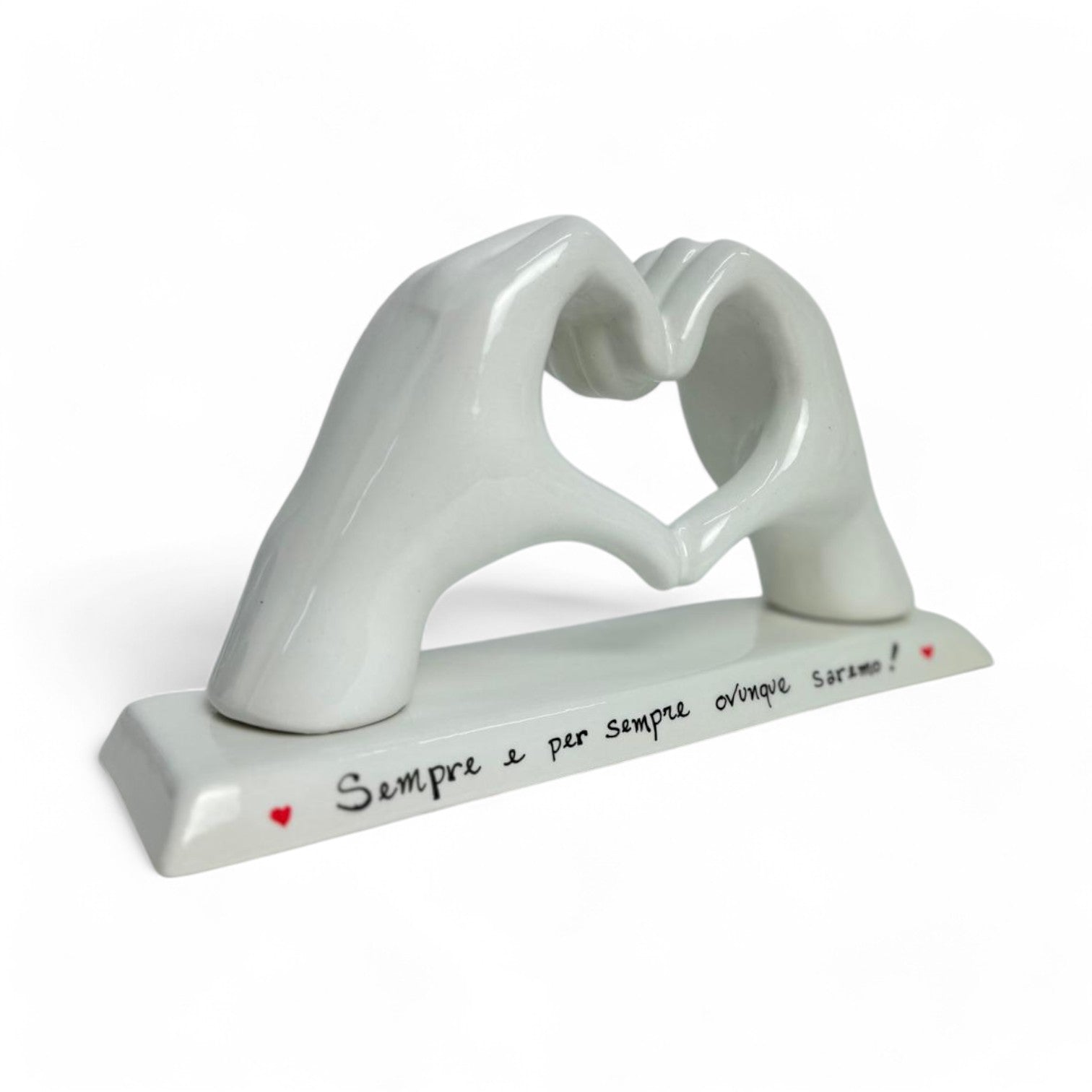 Mani a Cuore Bianco con base - Siniscalchi Ceramics