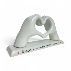 Mani a Cuore Bianco con base - Siniscalchi Ceramics