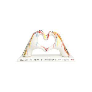 Mani a Cuore Multicolor con base - Siniscalchi Ceramics