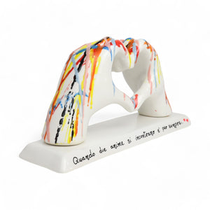 Mani a Cuore Multicolor con base - Siniscalchi Ceramics