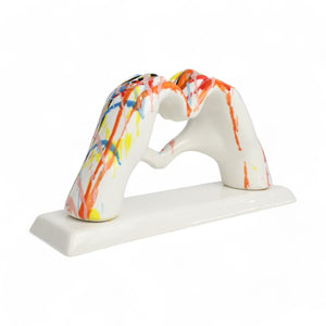 Mani a Cuore Multicolor con base - Siniscalchi Ceramics