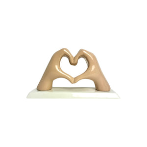Mani a Cuore Nocciola con base - Siniscalchi Ceramics