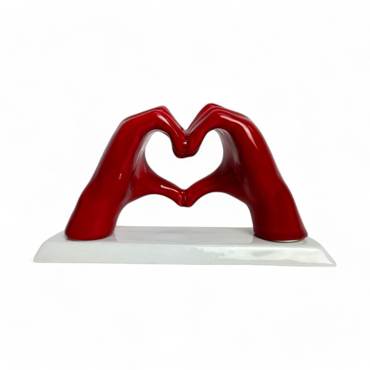 Mani a Cuore Rosso con base - Siniscalchi Ceramics