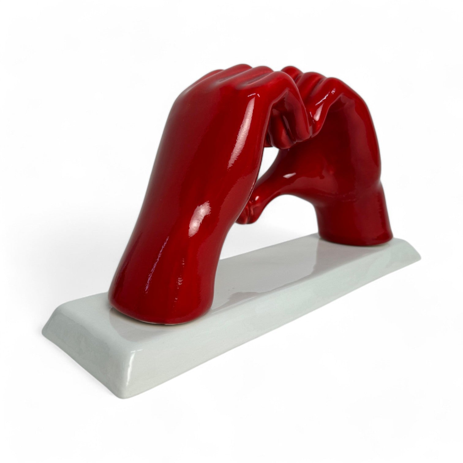 Mani a Cuore Rosso con base - Siniscalchi Ceramics