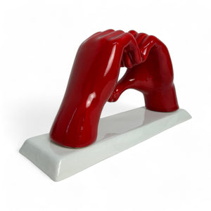 Mani a Cuore Rosso con base - Siniscalchi Ceramics