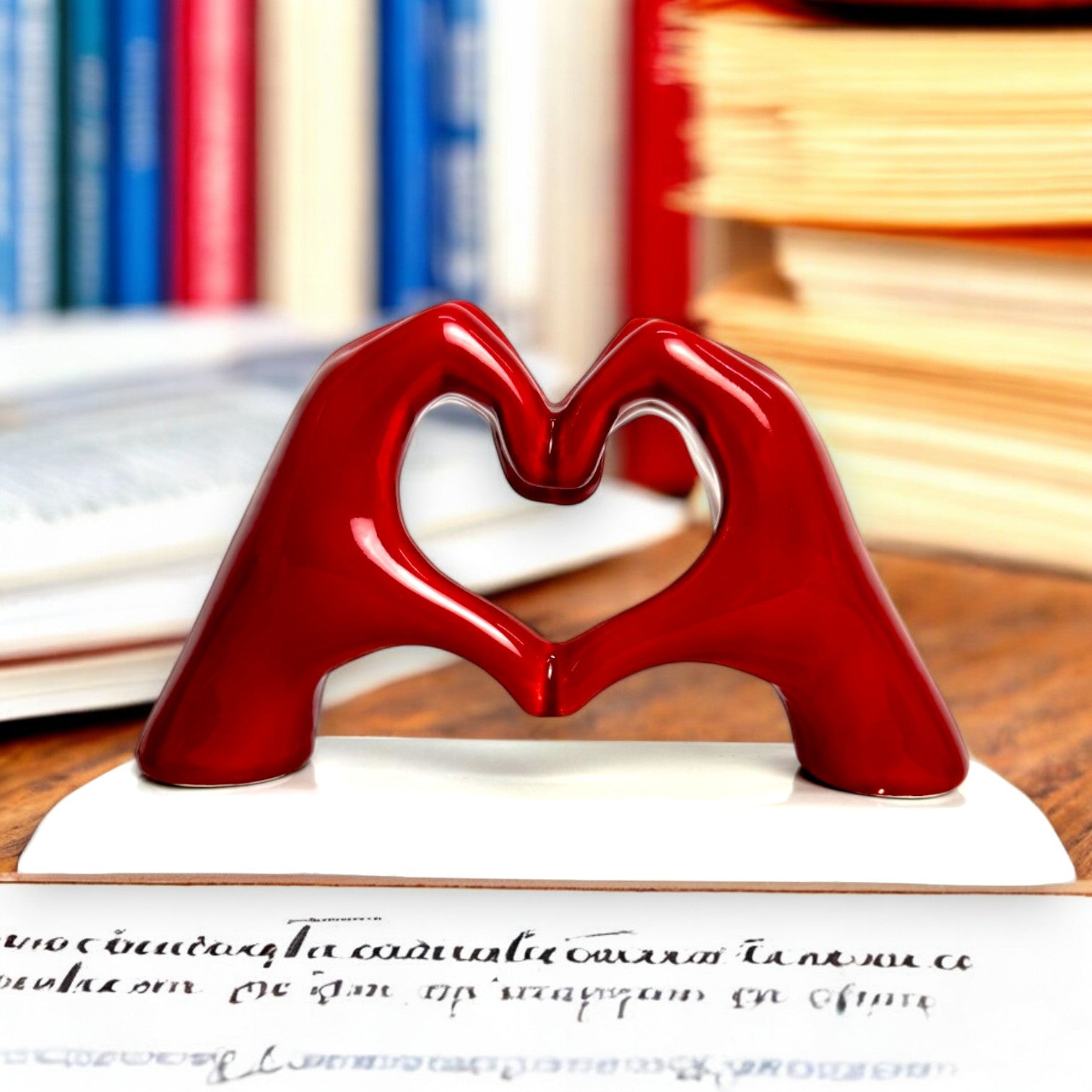 Mani a Cuore Rosso con base - Siniscalchi Ceramics