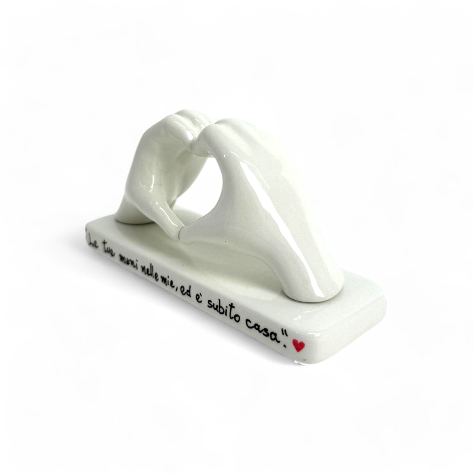 Mani a Cuore Bianco piccola con base - Siniscalchi Ceramics