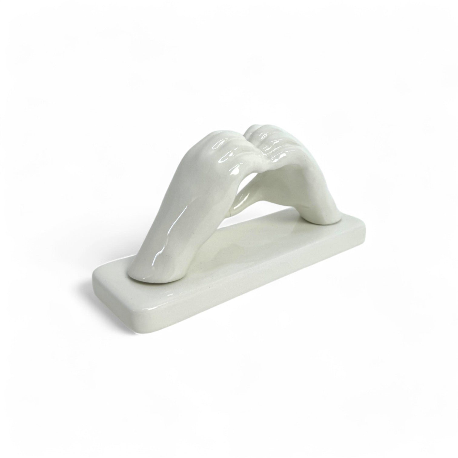 Mani a Cuore Bianco piccola con base - Siniscalchi Ceramics