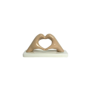 Mani a Cuore Nocciola piccola con base - Siniscalchi Ceramics