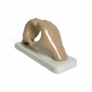 Mani a Cuore Nocciola piccola con base - Siniscalchi Ceramics