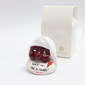 Maschera di Pulcinella su Base Tonda - Siniscalchi Ceramics