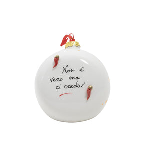 Pallina di Natale Scaramantica 14cm - Siniscalchi Ceramics