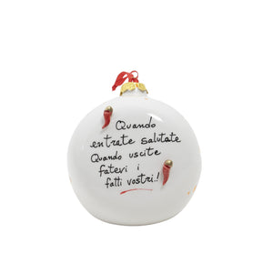 Pallina di Natale Scaramantica 14cm - Siniscalchi Ceramics