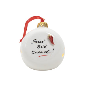 Pallina di Natale Scaramantica 14cm - Siniscalchi Ceramics