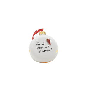 Pallina di Natale Scaramantica 10cm - Da appoggio con LED - Siniscalchi Ceramics