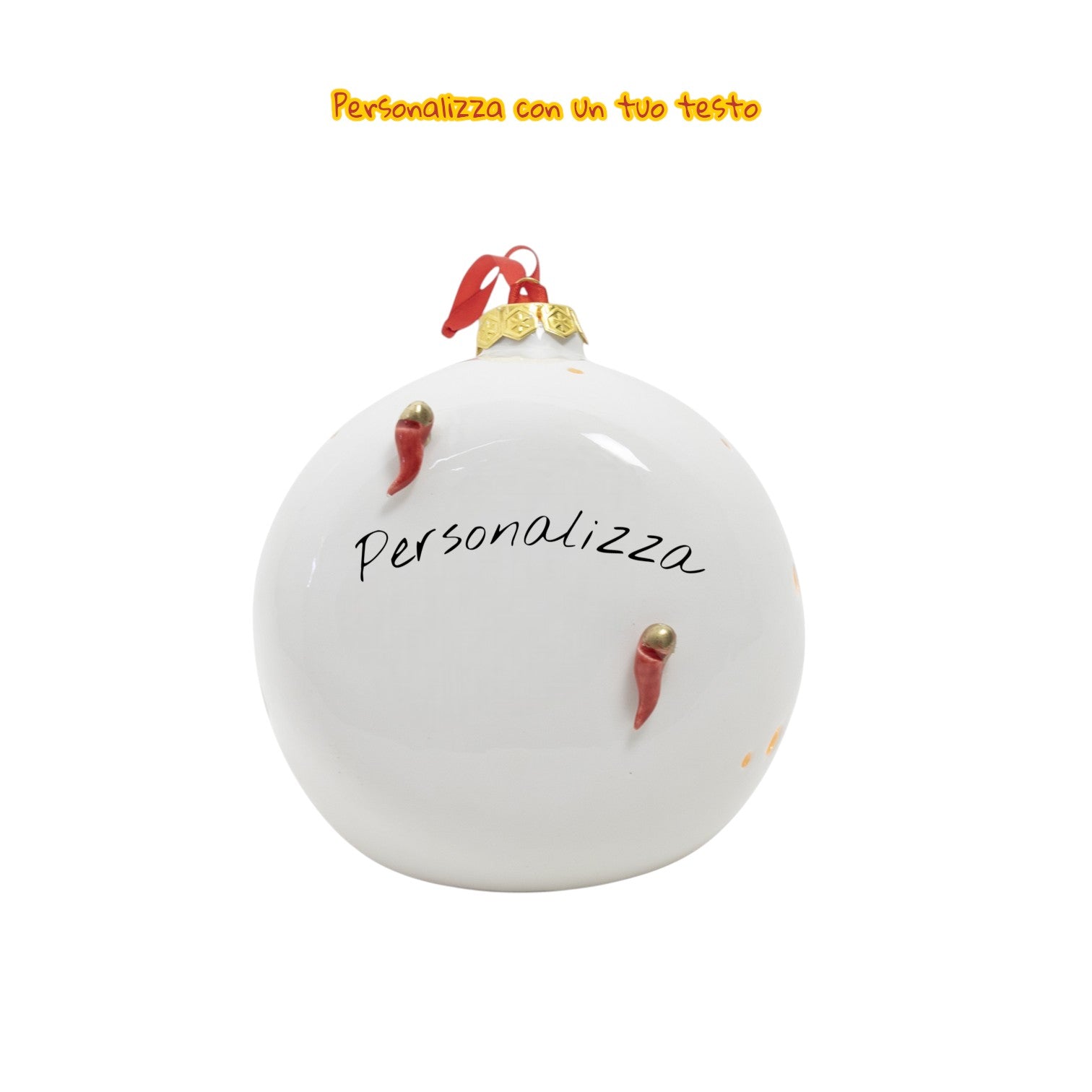 Pallina di Natale Scaramantica 14cm - Siniscalchi Ceramics