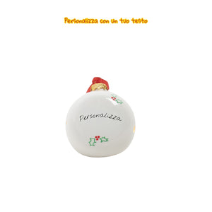 Pallina di Natale Personalizzata 10cm - Da appoggio con LED - Siniscalchi Ceramics