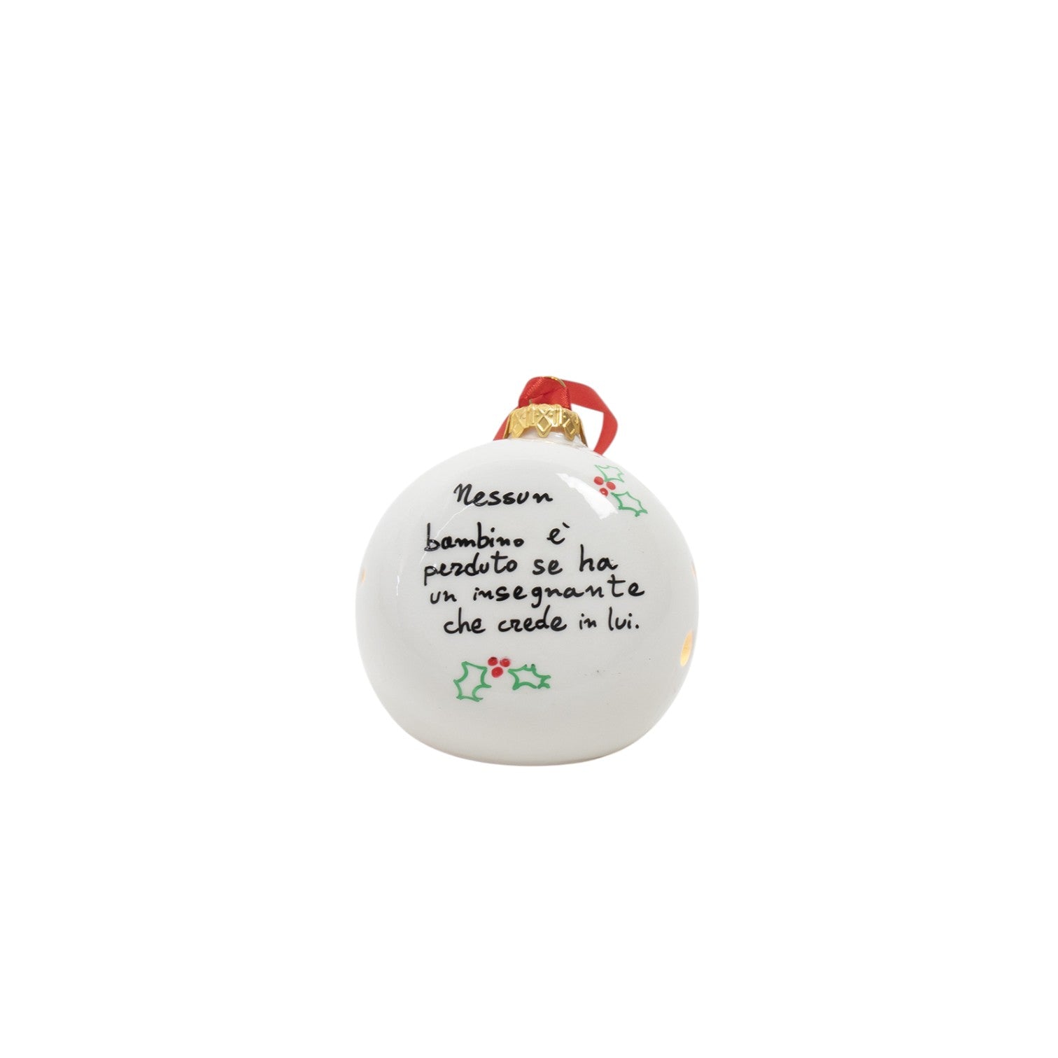 Pallina di Natale Personalizzata 10cm - Da appoggio con LED - Siniscalchi Ceramics