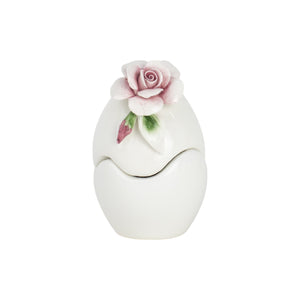 Uova di Pasqua con Rose Rosa 13cm - Siniscalchi Ceramics