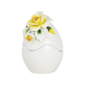 Uova di Pasqua con Rose Giallo 16cm - Siniscalchi Ceramics