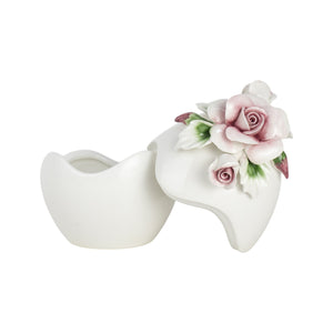 Uova di Pasqua con Rose Rosa 16cm - Siniscalchi Ceramics