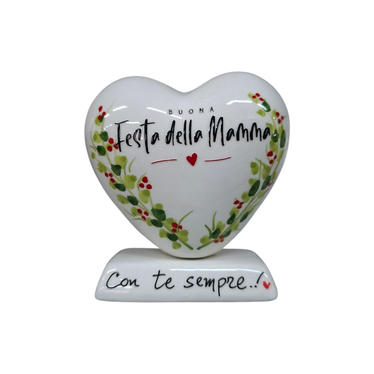 Cuore 10cm con Fiorellini Festa della Mamma