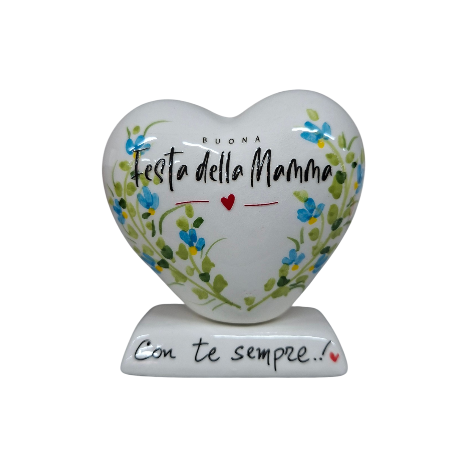 Cuore 10cm con Fiorellini Festa della Mamma