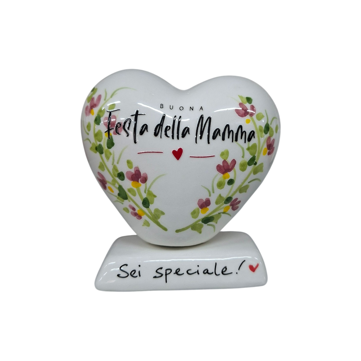 Cuore 10cm con Fiorellini Festa della Mamma