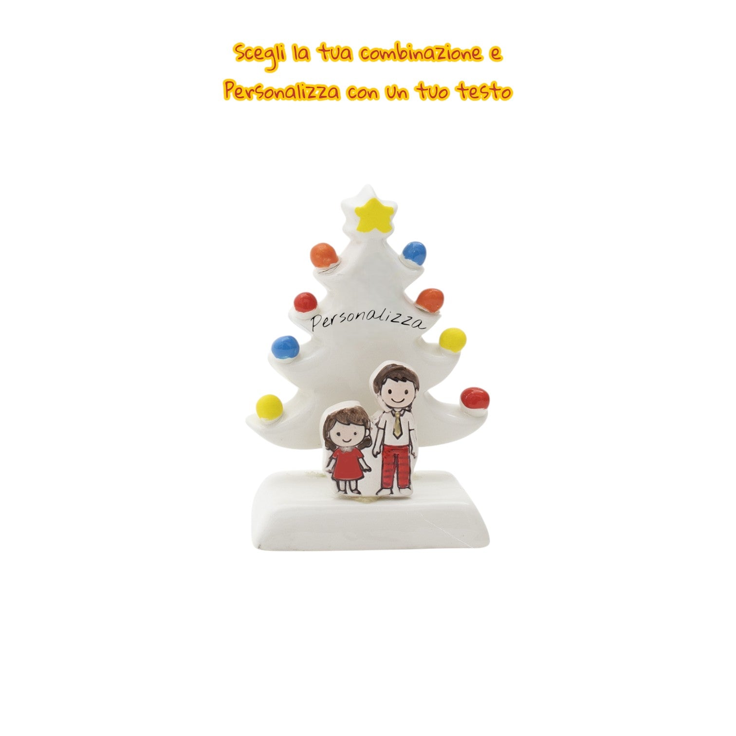 Albero di Natale Bianco 12cm con Omini