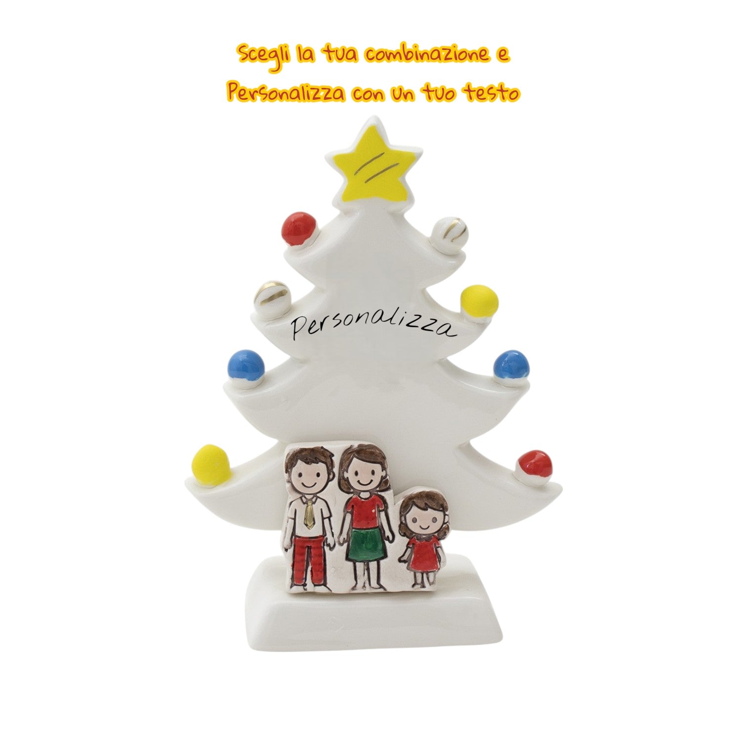 Albero di Natale Bianco 18cm con Omini